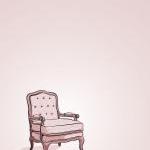 Pink Vintage Chair - Illustrated Print - 5 X 7..