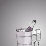 Purple Champagne - Illustrated Print - 8 X 10..