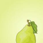 Green Pear - Illustrated Print - 8 X 10 Archival..