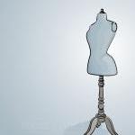 Blue Dress Form - Digitally Illustrated - 8 X 10..
