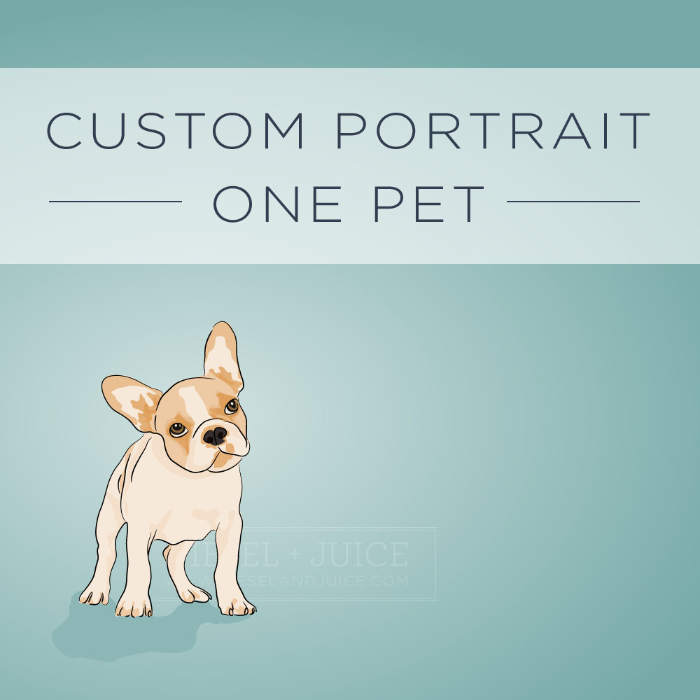 Custom Illustrated Pet Portrait - 8x10 Archival Matte Print