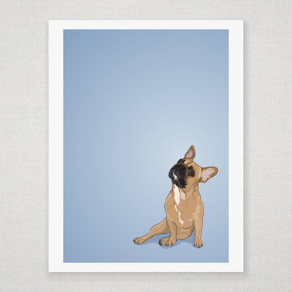 Blask Mask Red Fawn French Bulldog - Illustrated Print - 8 X 10 Archival Matte