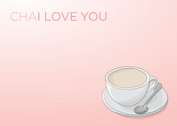 Chai Love You - Blush Pink Illustration - 8 X 10 Matte Print